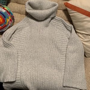 Grey Sparkly Turtleneck Sweater - Size Large